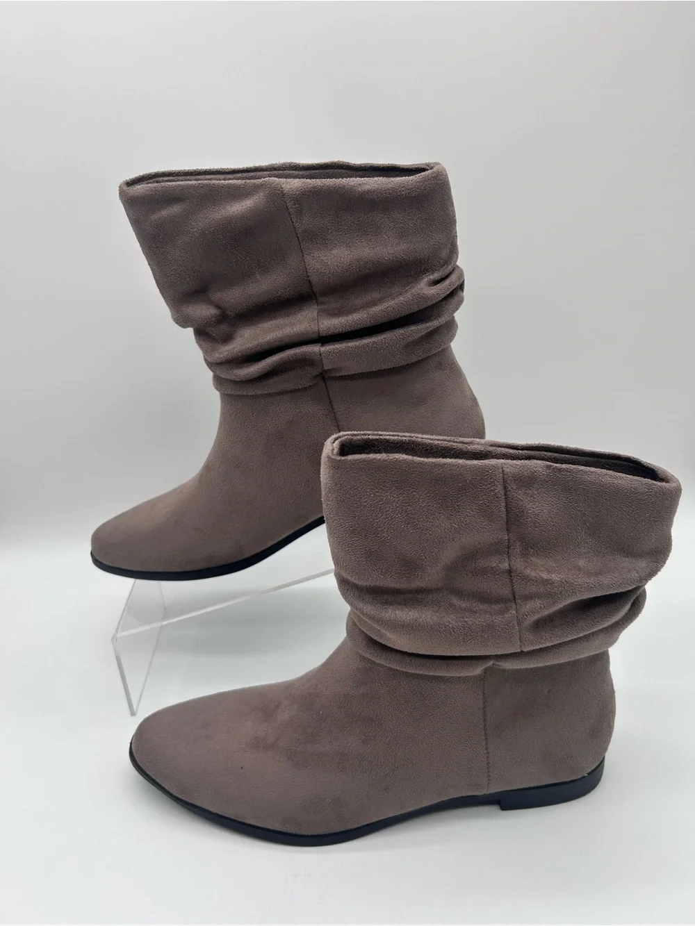 Women's Taupe Slouch Ankle Boots